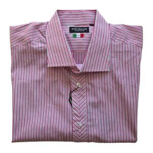 KURT MULLER EUROPE BIAS TRAM STRIPE MEN'S LONG SLEEVE DRESS SHIRT - 2XL